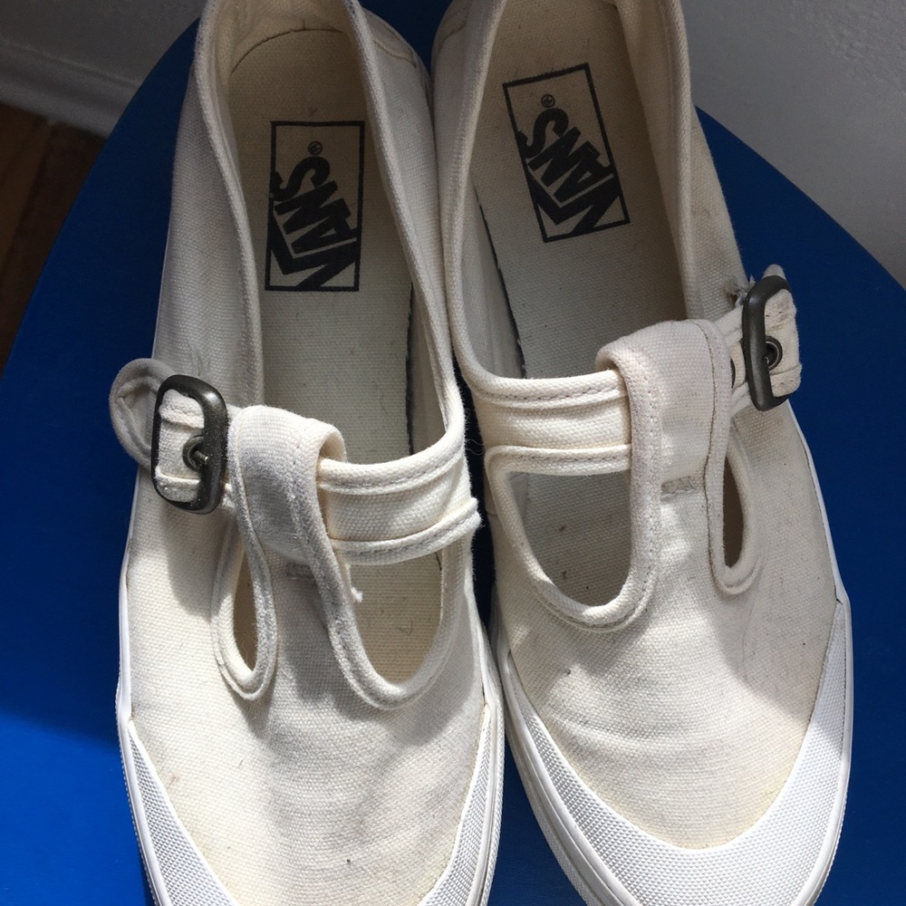 Vans White Mary Janes